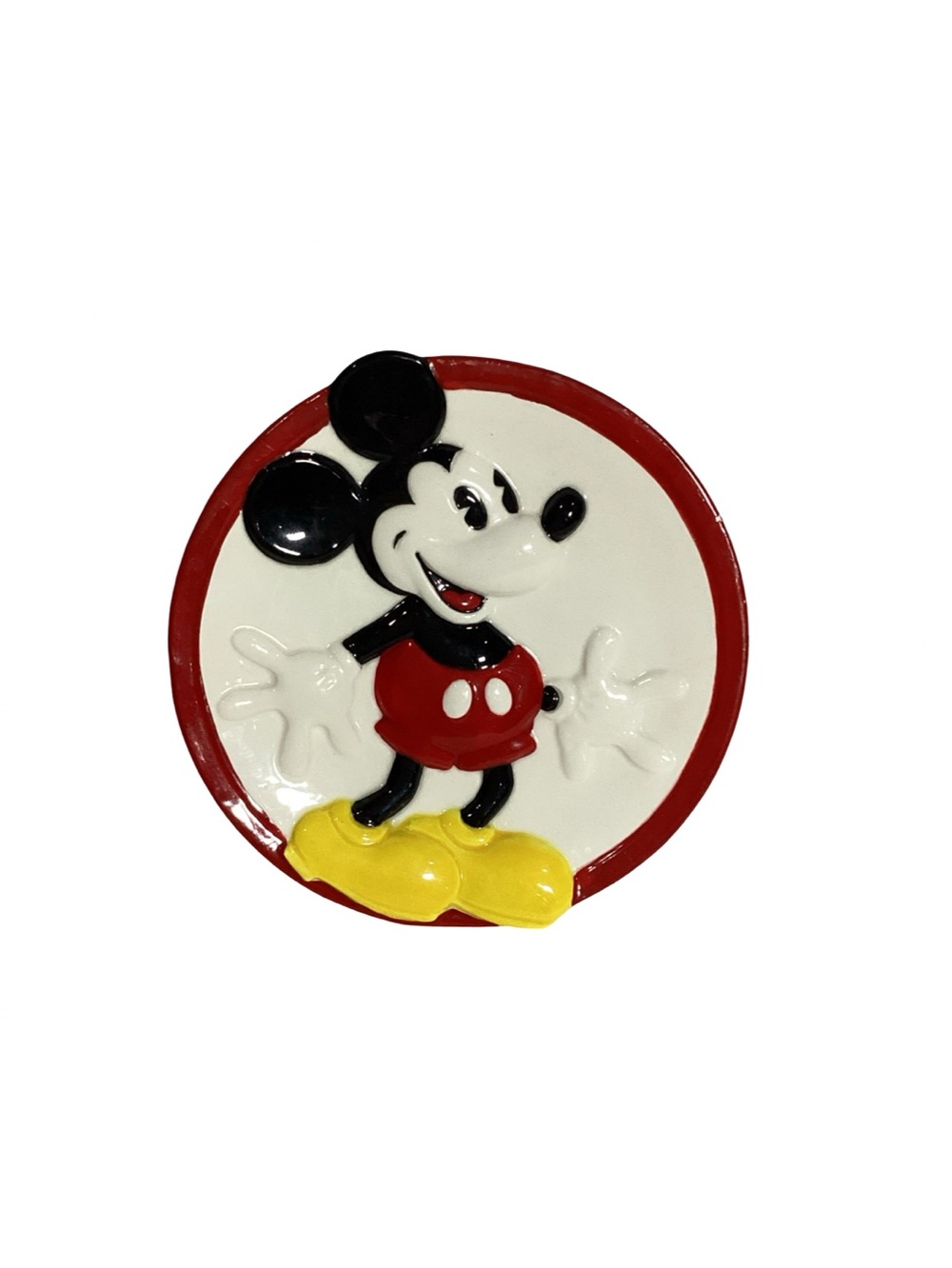 Vintage Disney Mickey Mouse 5” Round Soap Dish Sears Hand Painted  Super Cute
